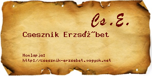 Csesznik Erzsébet névjegykártya